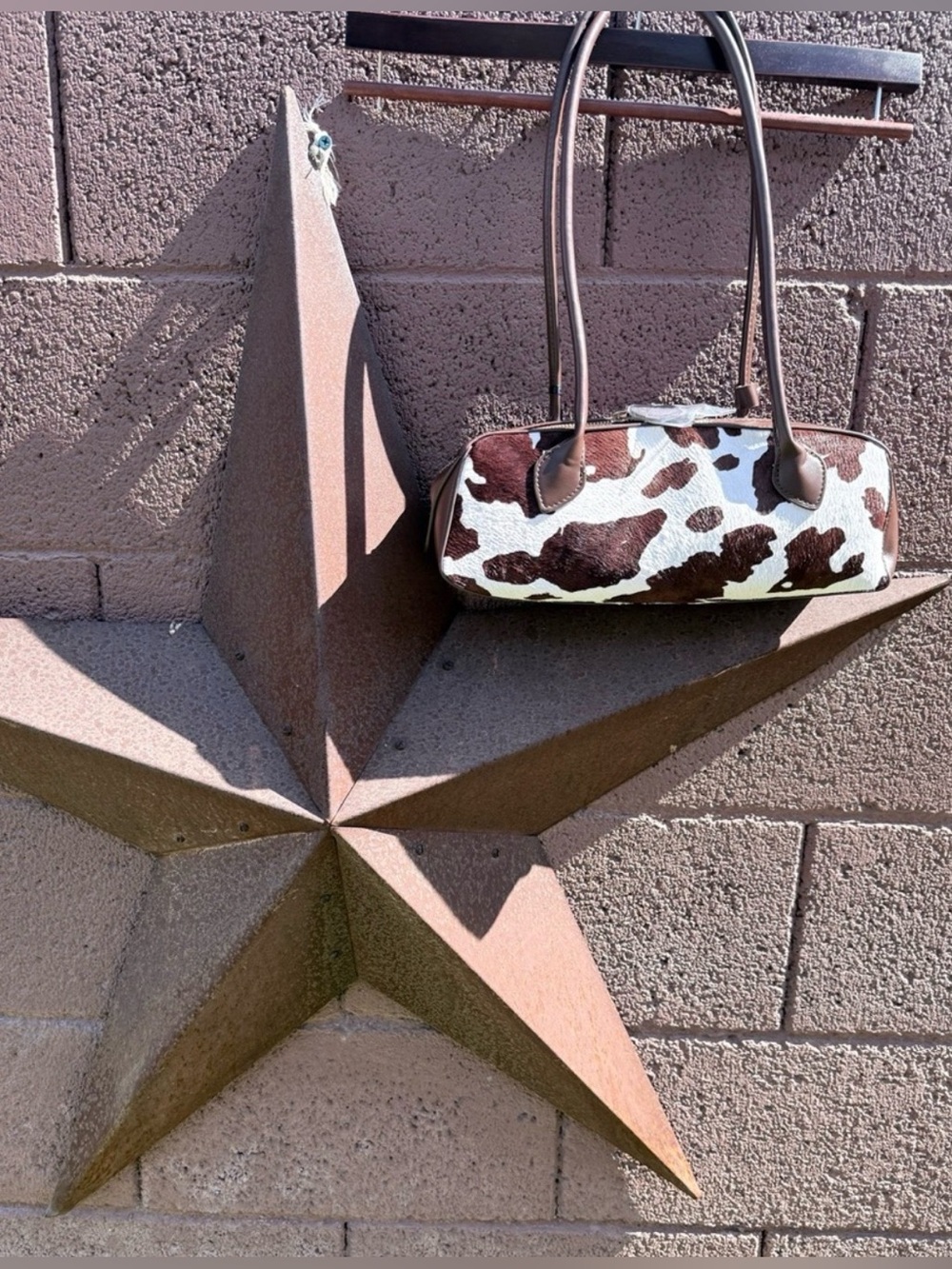 House of Harlow 1960 - Brown and White Genuine Calf Hair Leather Purse - NWT